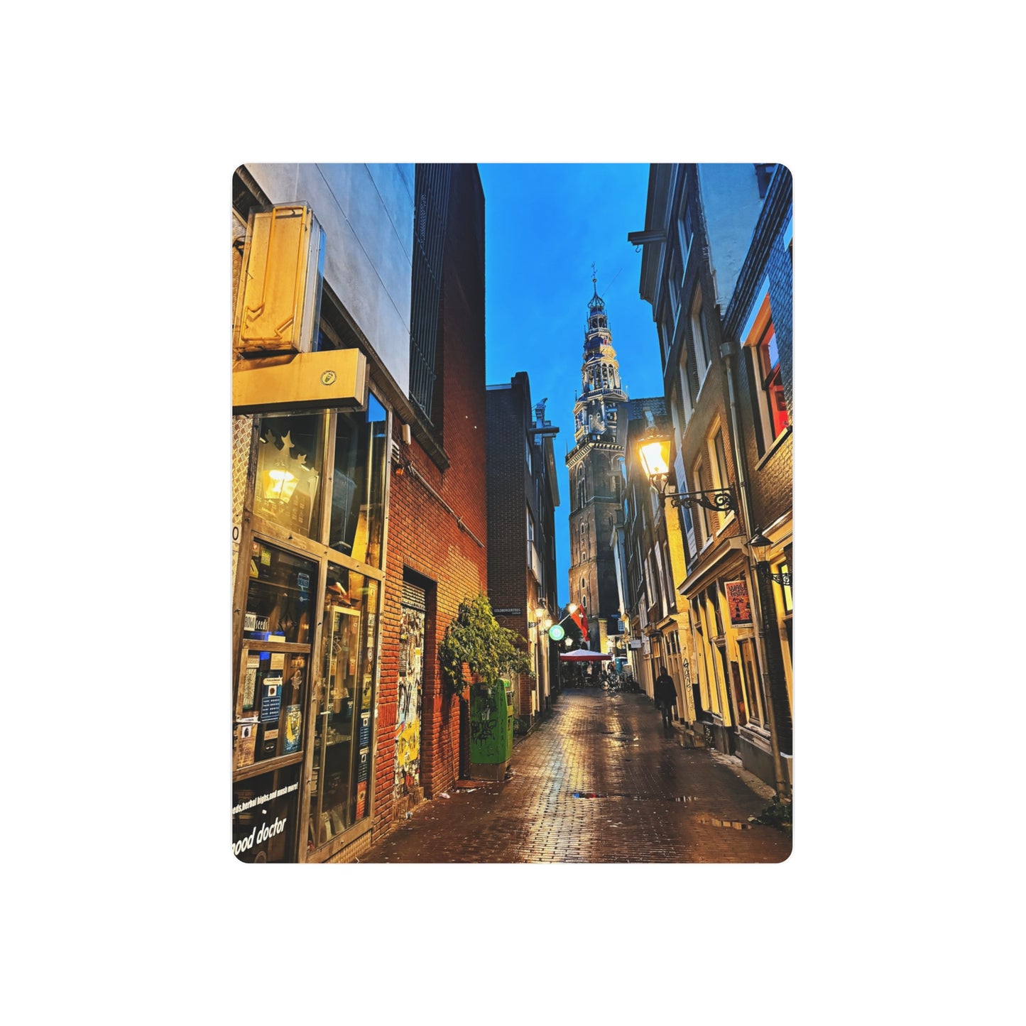 Amsterdam Alley Nightscape - Metal Art Sign