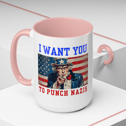 I Want You to Punch Nazis - Patriotic Mug