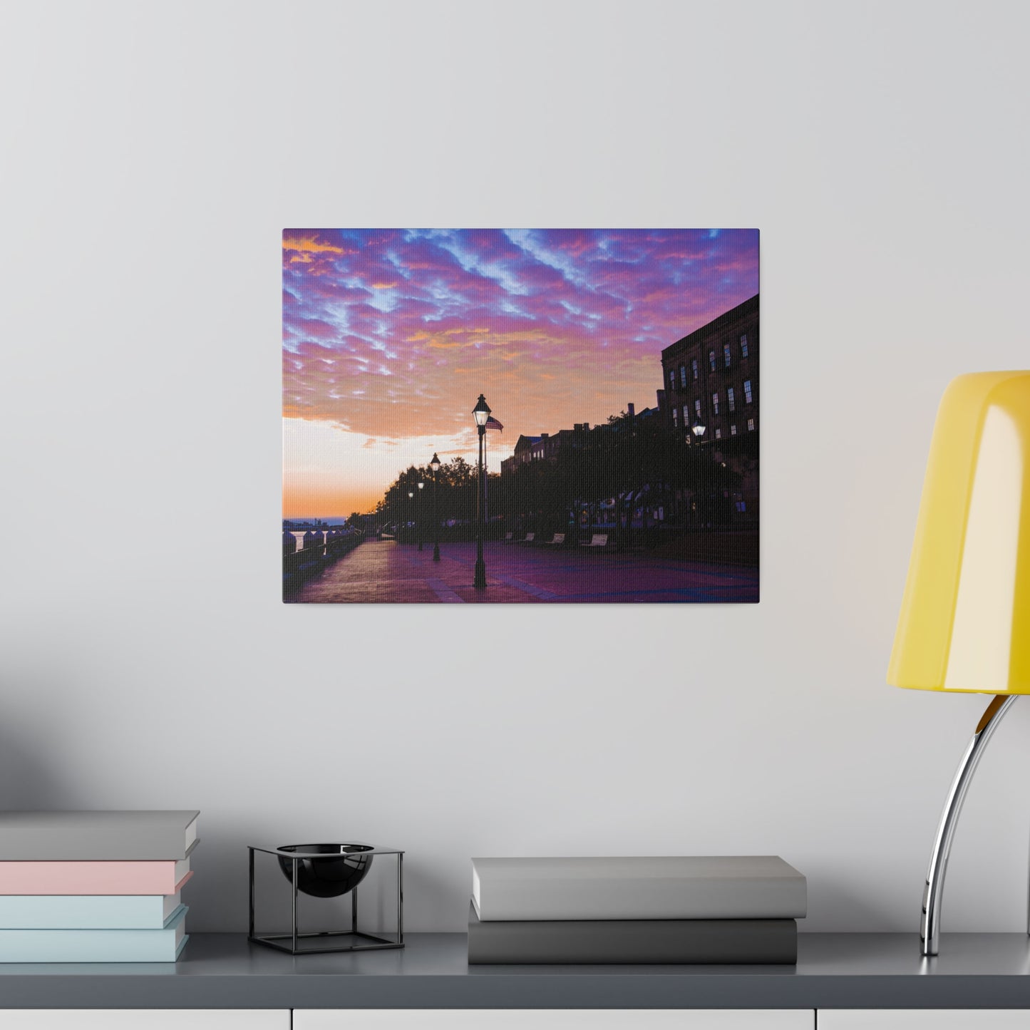 Chasing Oz Art River Street Sunrise Matte Canvas Stretched - 0.75"