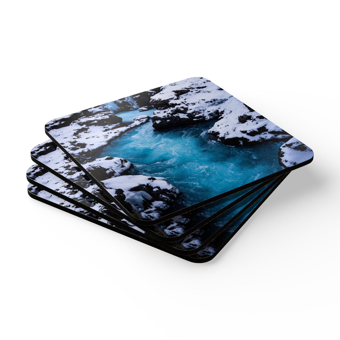 Iceland River by Chasing Oz - Corkwood Coaster Set (of 4)