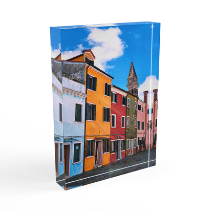 Chasing Oz Art Colorful Burano Acrlyic Photo Block