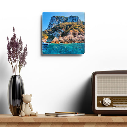 Capri Coastline - Acrylic Wall Clock