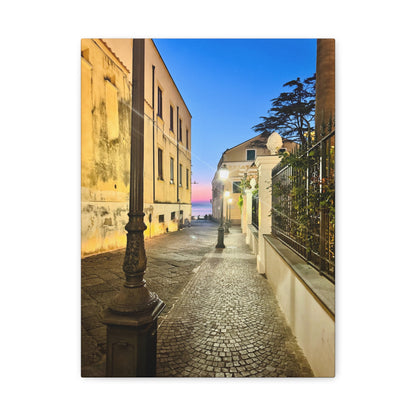 Amalfi Coast Nights Sunset Coastal Alley - Matte Canvas Print (1.25")