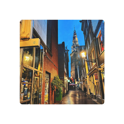 Amsterdam Alley Nightscape - Metal Art Sign