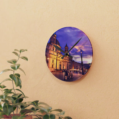 Chasing Oz Art Rome Sunset Acrylic Wall Clock