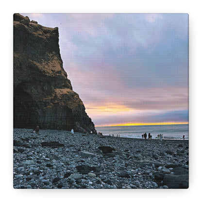 Black Sand Beach Sunrise - Stretched Matte Canvas (1.25")