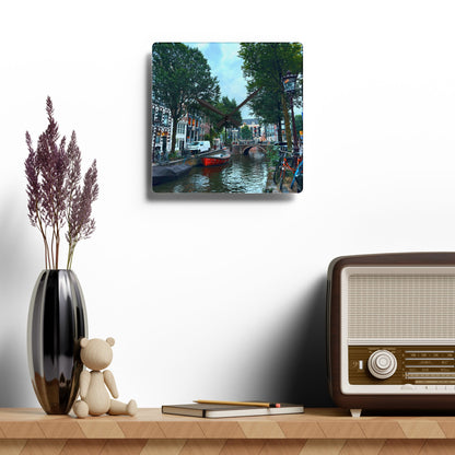 Above the Bridge Amsterdam - Acrylic Wall Clock