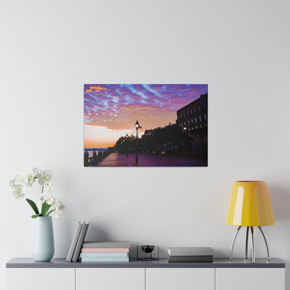 Chasing Oz Art River Street Sunrise Matte Canvas Stretched - 0.75"