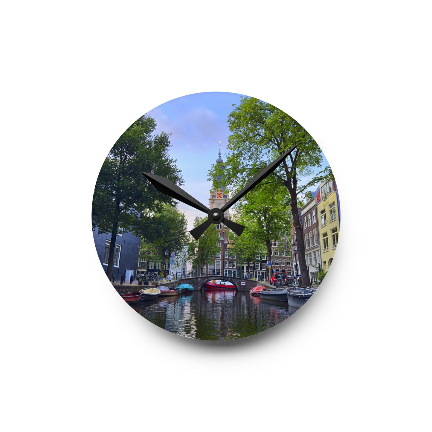 Amsterdam at Sundown - Acrylic Wall Clock