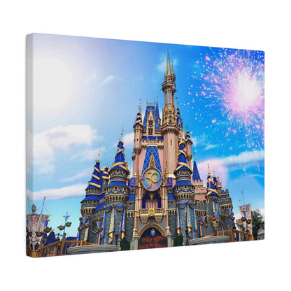 Chasing Oz Art Magic Kingdom 50th Castle Matte Canvas Stretched - 0.75"