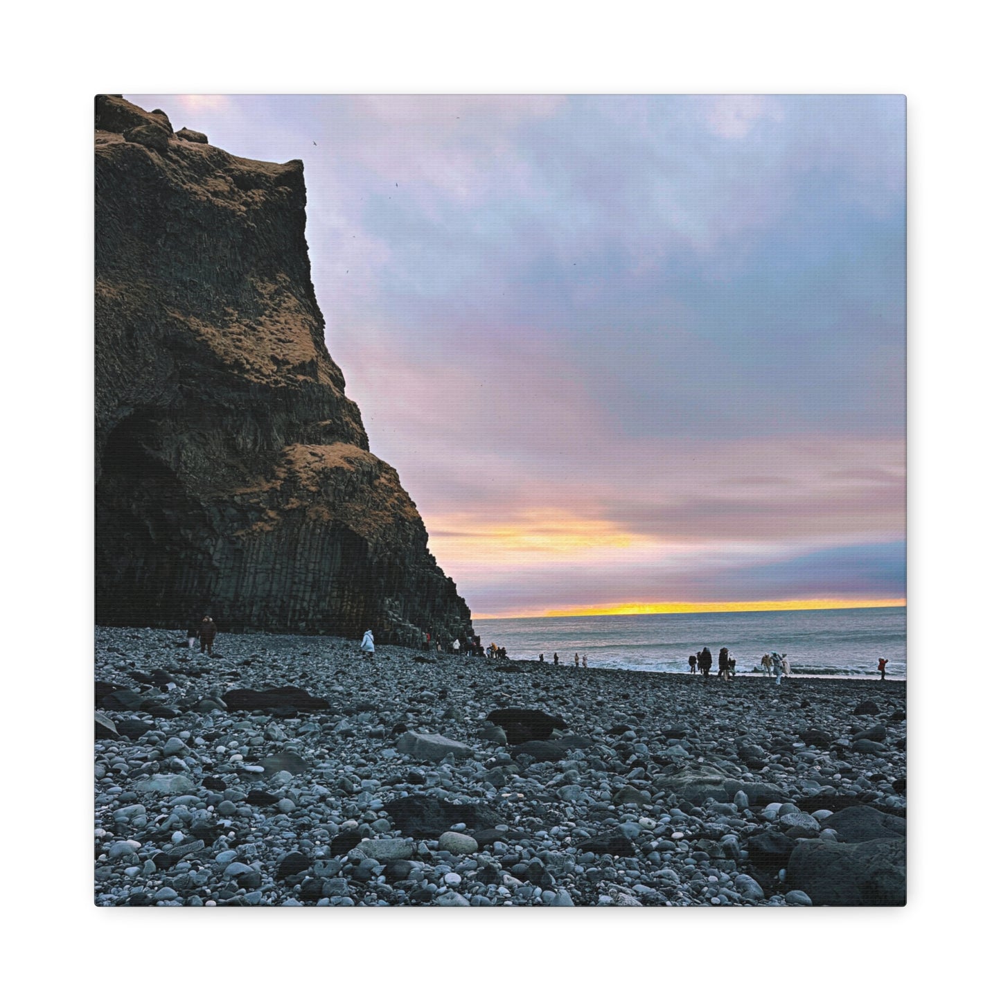 Black Sand Beach Sunrise - Stretched Matte Canvas (1.25")