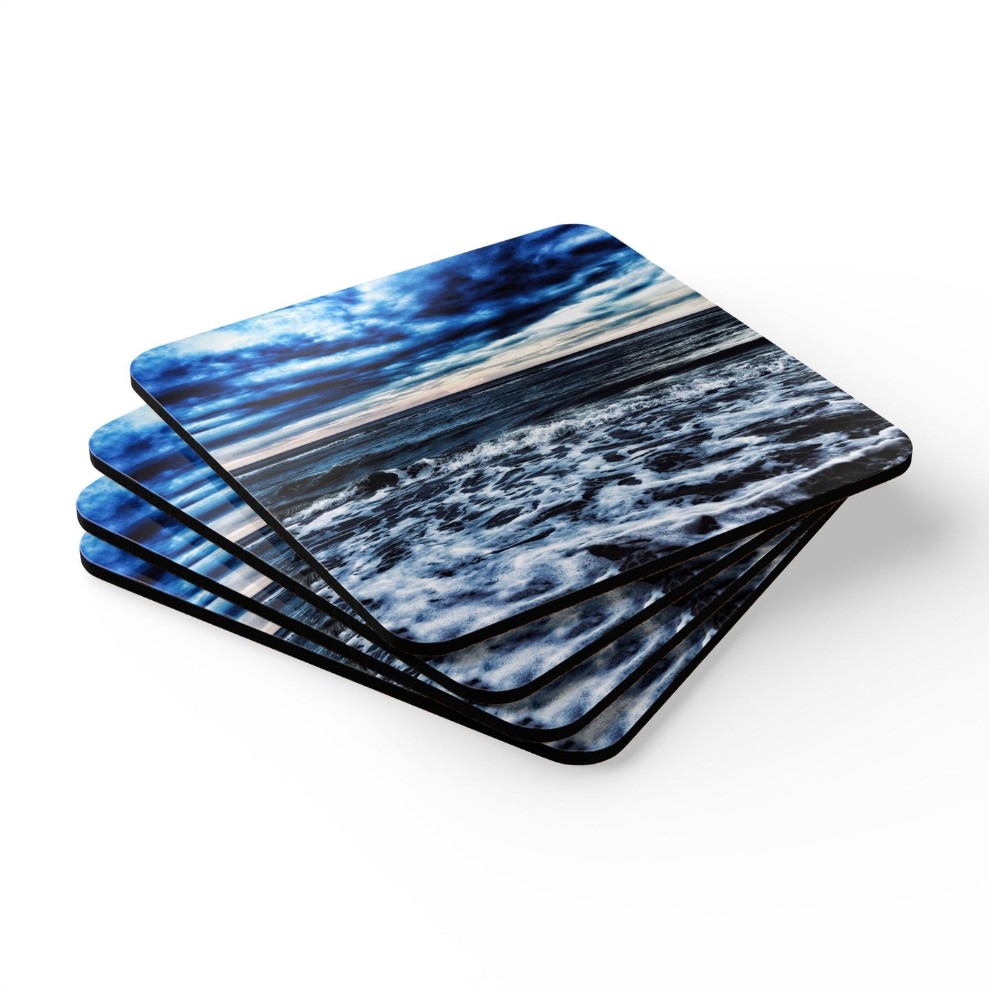 Daytona Stormy Ocean by Chasing Oz - Corkwood Coaster Set (of 4)