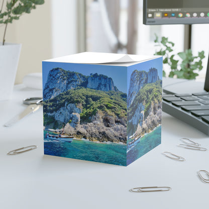 Anacapri Coastline — Scenic Sticky Note Cube