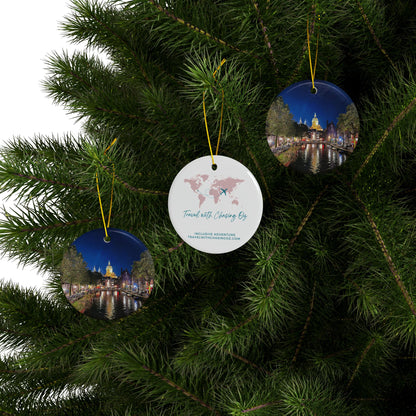 Amsterdam at Night by Chasing Oz - Ceramic Ornaments
