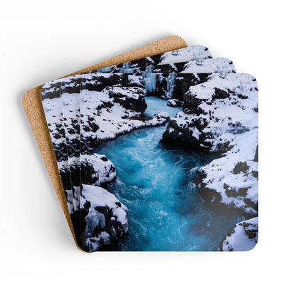 Iceland River by Chasing Oz - Corkwood Coaster Set (of 4)