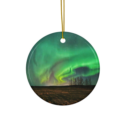 Icelandic Aurora Ceramic Double-Sided Ornament