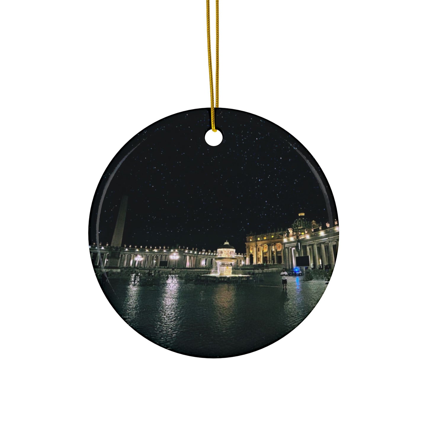 Vatican at Night by Chasing Oz - Ceramic Ornaments