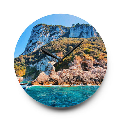 Capri Coastline - Acrylic Wall Clock