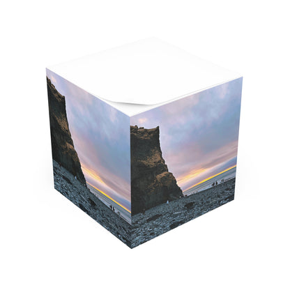 Iceland Black Sand Beach Sunrise - Sticky Note cube