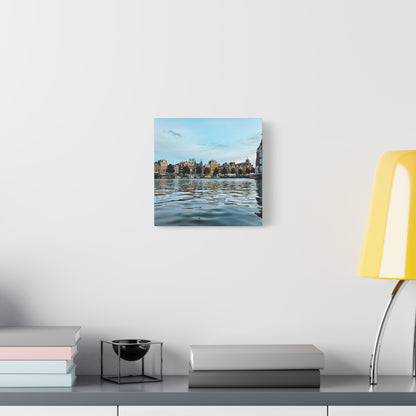 Amsterdam Canal Twilight by Chasing Oz - Stretched Canvas Print
