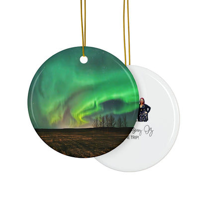 Icelandic Aurora Ceramic Double-Sided Ornament