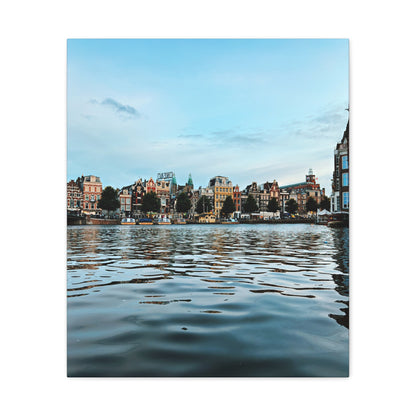 Amsterdam Canal Twilight by Chasing Oz - Stretched Canvas Print