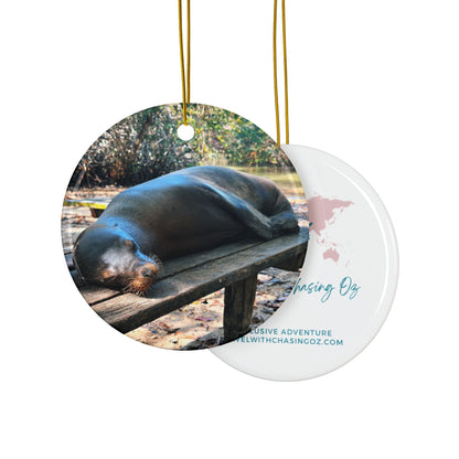 Galapagos Seal Lion Napping - Ceramic Ornaments