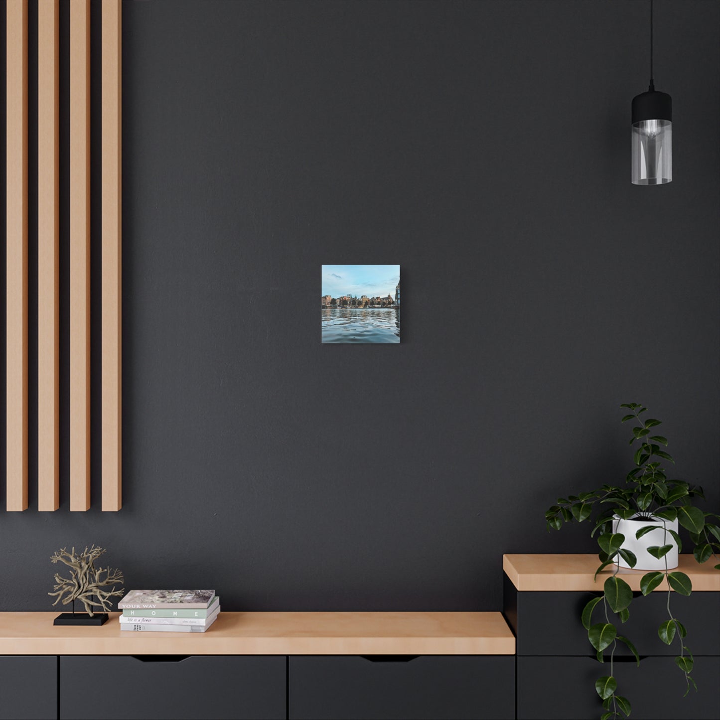 Amsterdam Central Station Canal View - Matte Stretched Canvas (1.25")