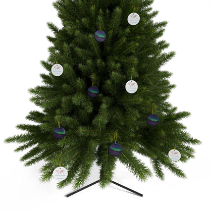 Iceland Northern Lights by Chasing Oz - Double-sided Ceramic Ornaments