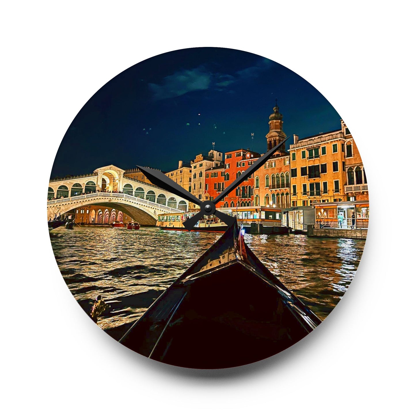 Chasing Oz Art Rialto Bridge Venice Acrylic Wall Clock