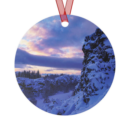 Chasing Oz Art Iceland Sunrise Metal Ornament