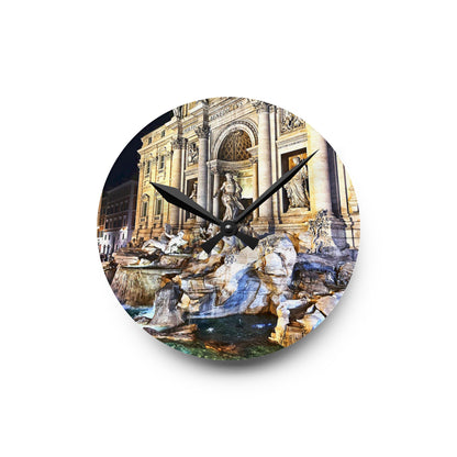 Chasing Oz Art Trevi Fountain Rome - Acrylic Wall Clock