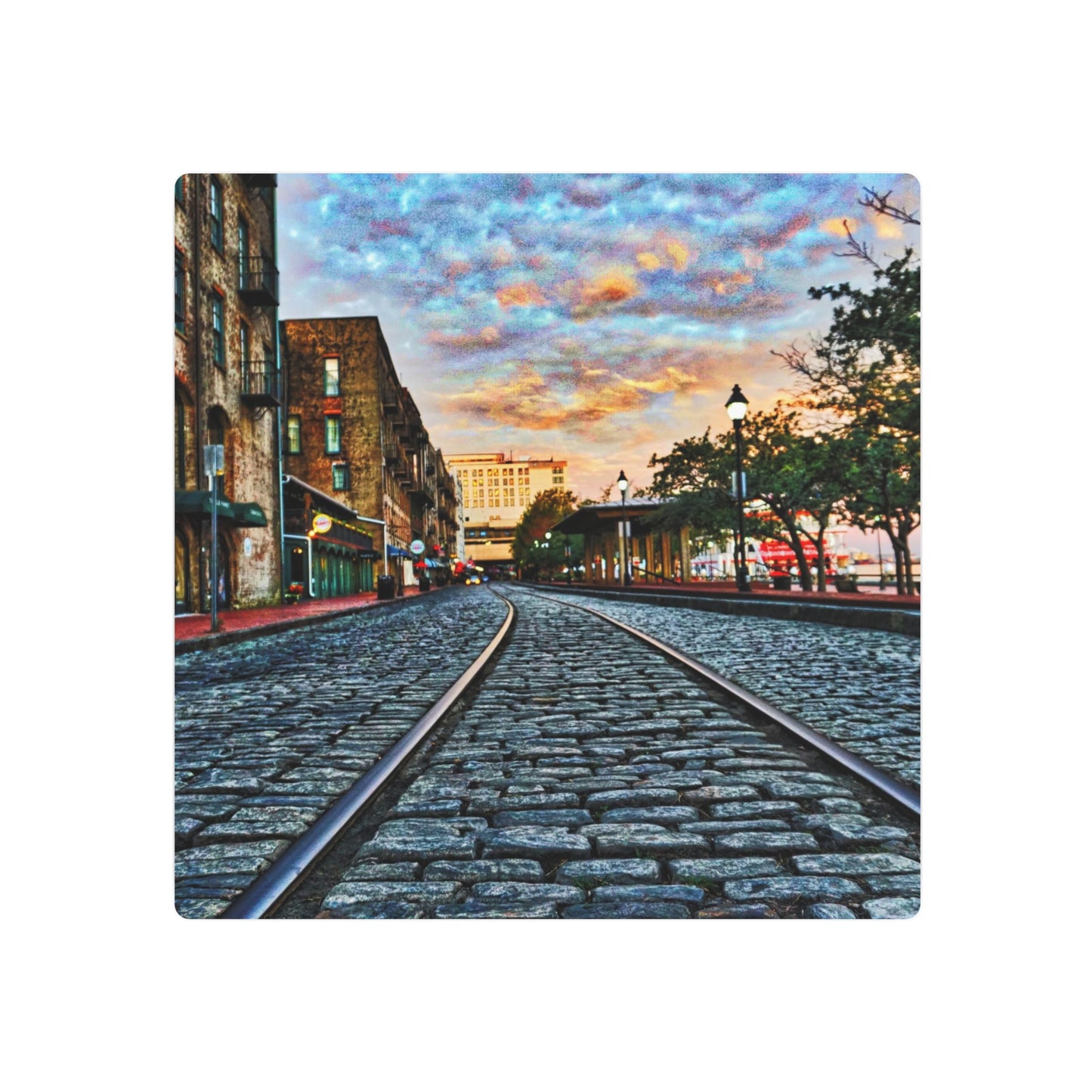 Historic River Street Sunrise - Metal Art Print