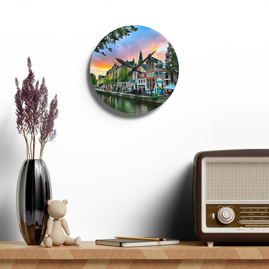 Wall Clock - Amsterdam Sunset Photography by Chasing Oz