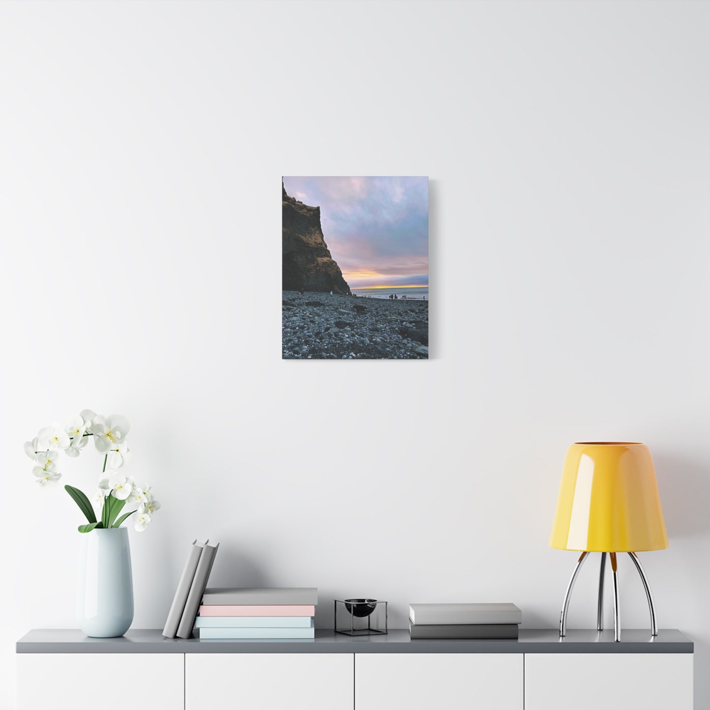 Black Sand Beach Sunrise - Stretched Matte Canvas (1.25")