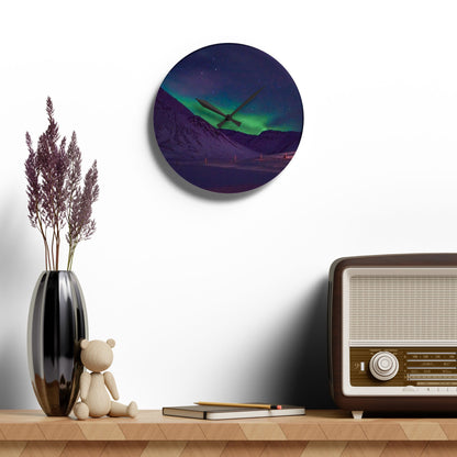 Chasing Oz Art - Northern Lights Acrylic Wall Clock