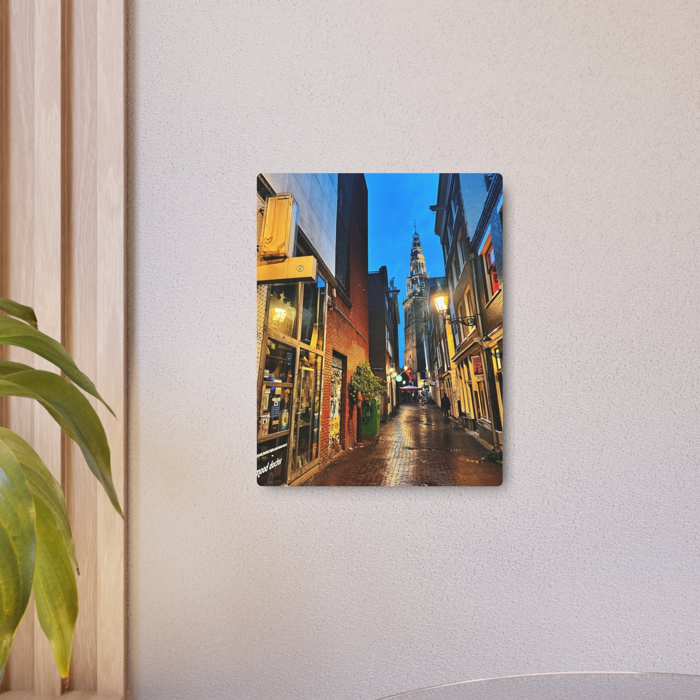 Amsterdam Alley Nightscape - Metal Art Sign