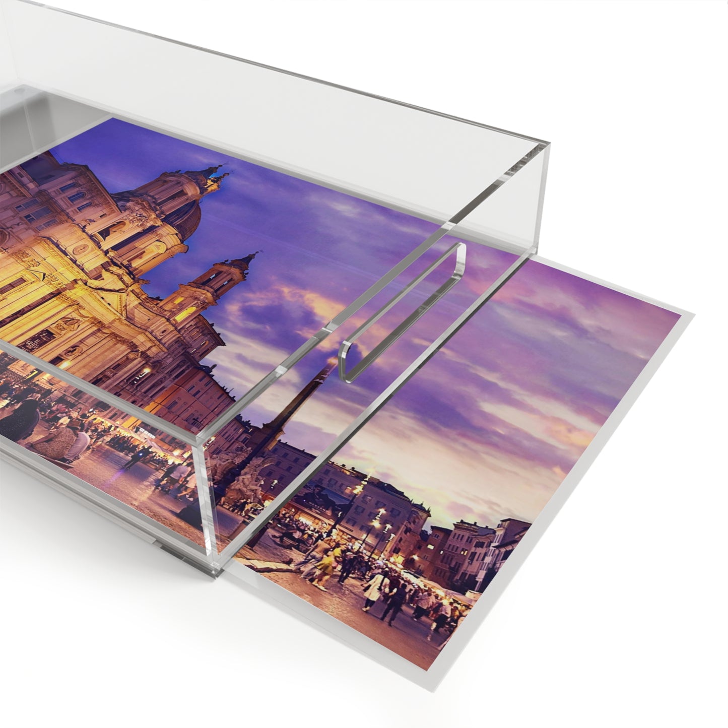 Chasing Oz Art Navona Square Sunset Acrylic Serving Tray