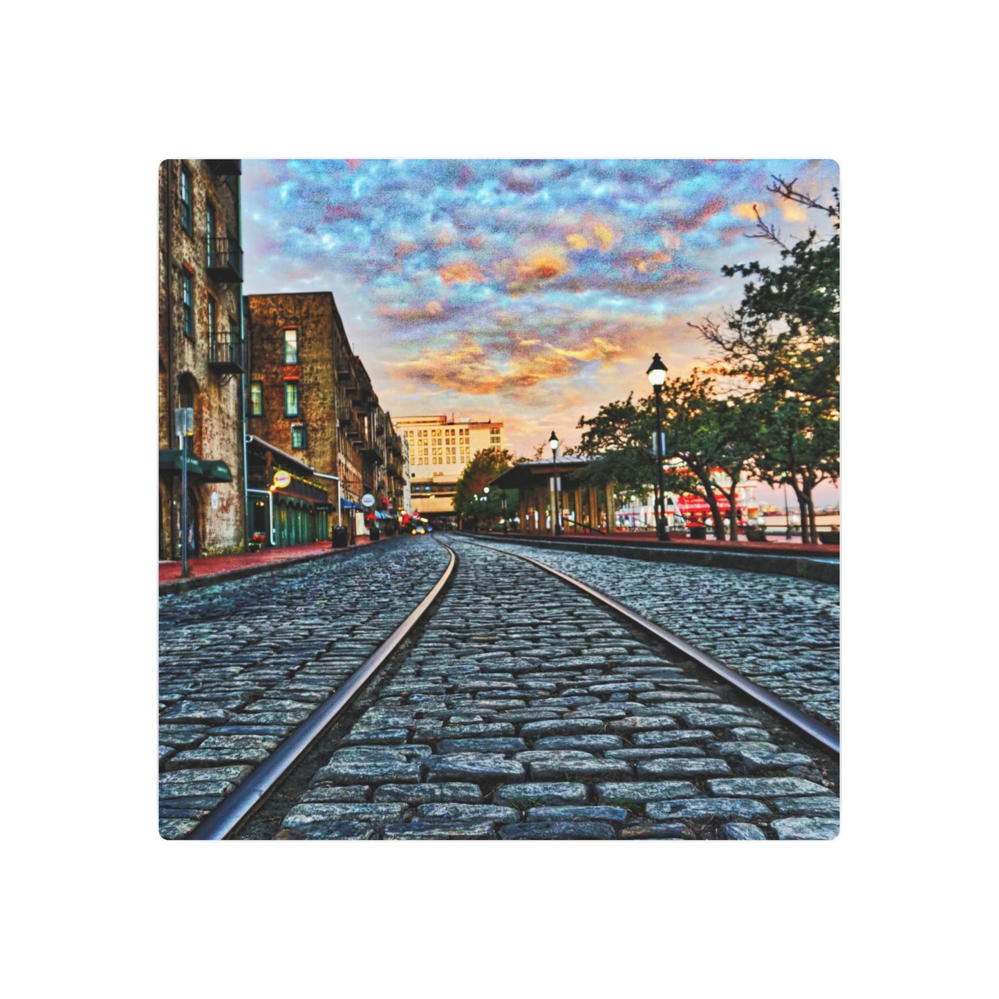 Historic River Street Sunrise - Metal Art Print