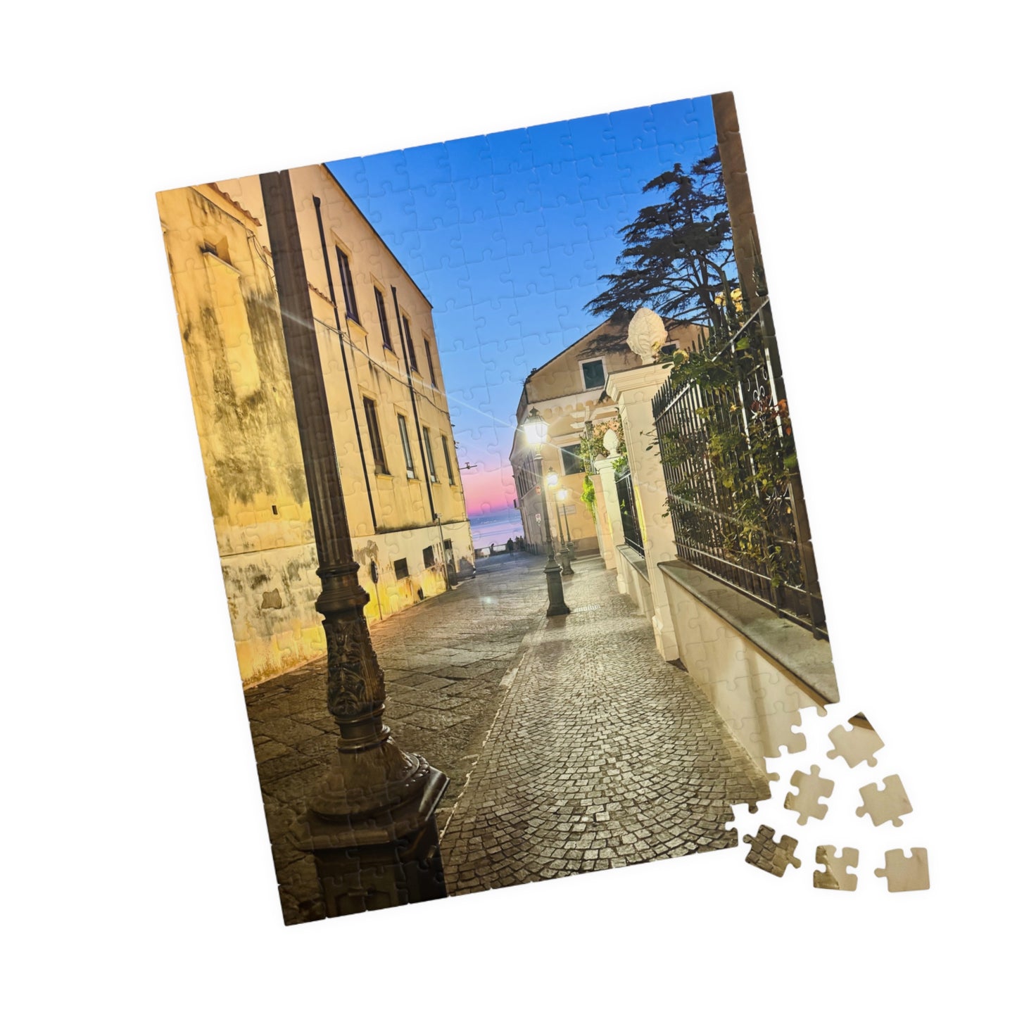 Amalfi Coast Nights Sunset Coastal Alley- Puzzle