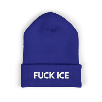 FUCK ICE - Embroidered Cuffed Beanie
