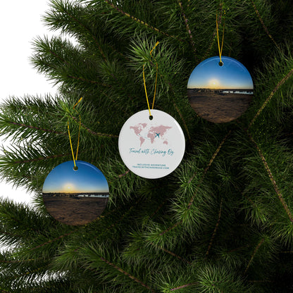 Elephant Sunset Botswana - Ceramic Ornaments
