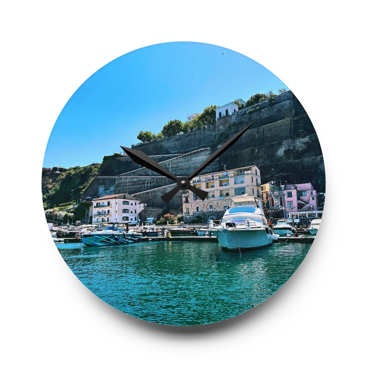 Capri Harbor - Acrylic Wall Clock