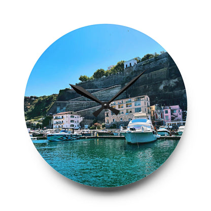 Capri Harbor - Acrylic Wall Clock