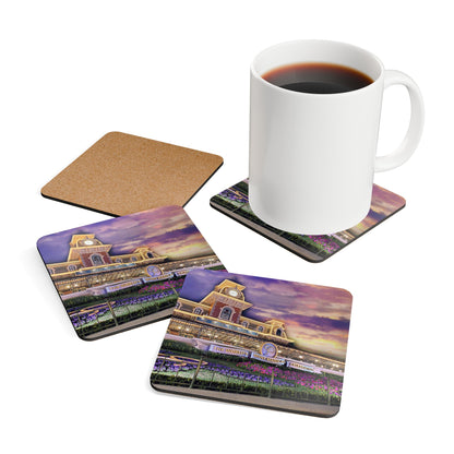 Chasing Oz Magic Kingdom Sunset Corkwood Coaster Set of 4