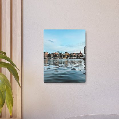 Amsterdam Canal Twilight by Chasing Oz - Metal Art Sign