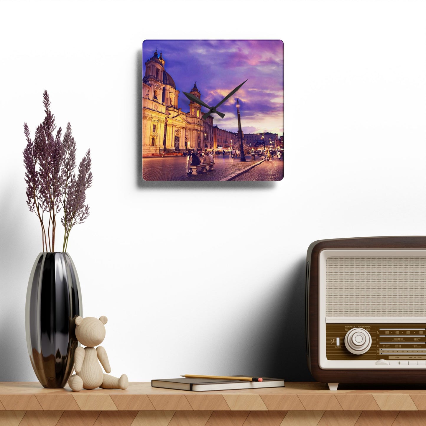 Chasing Oz Art Rome Sunset Acrylic Wall Clock