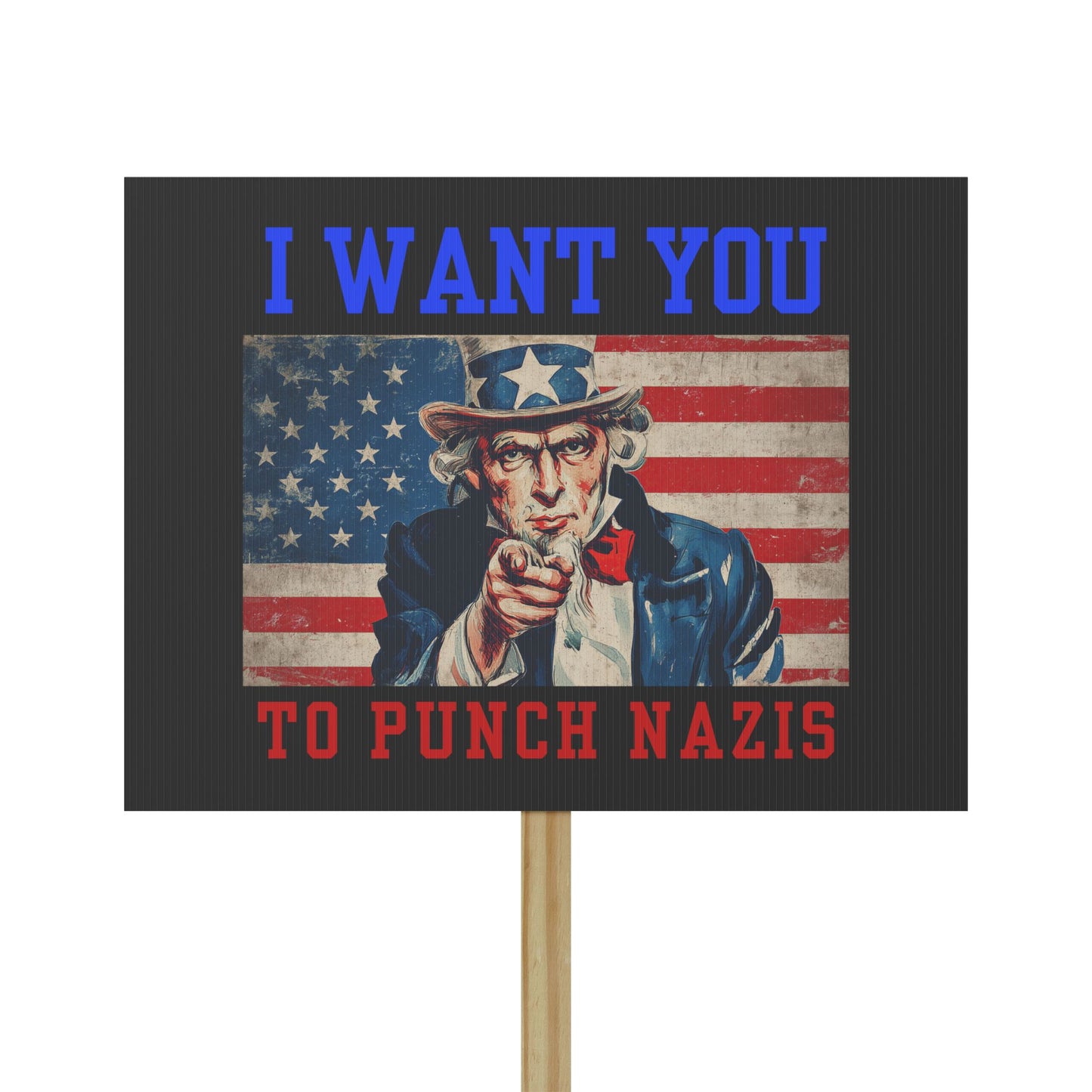 I Want You to Punch Nazis - Patriotic Protest Sign