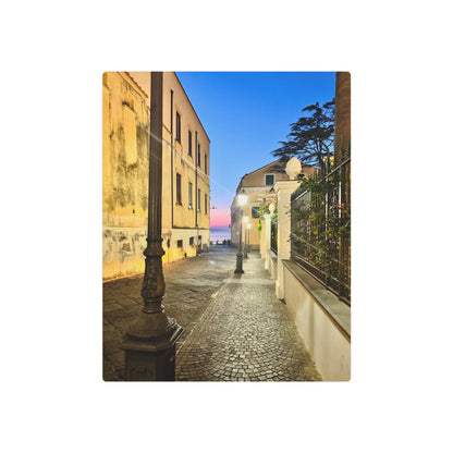 Amalfi Coast Nights Sunset Coastal Alley - Metal Art Sign