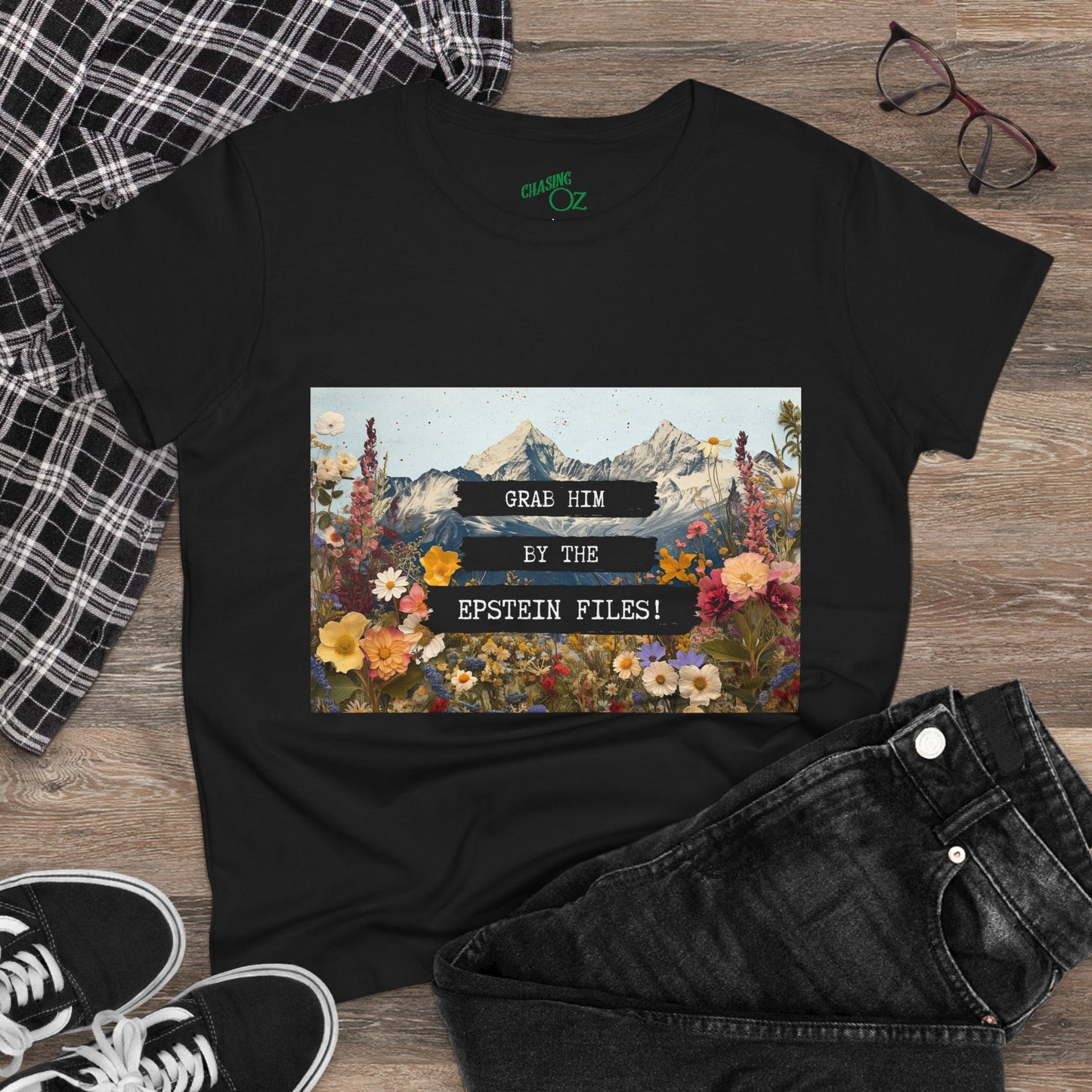 Grab Him by the Files - Women's Fitted Tee